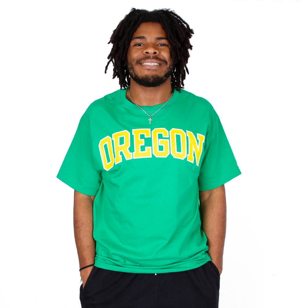 Arched Oregon, Champion, Green, Crew Neck, Cotton, Men, T-Shirt, 942062